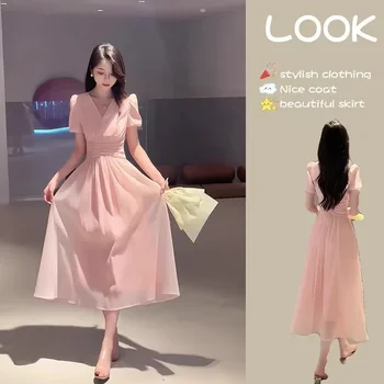 우아한 이른 가을 옷깃 Backless 중공 디자인 슬리밍 긴 소매 드레스 여성을위한 허리 장착 세련된 스타일