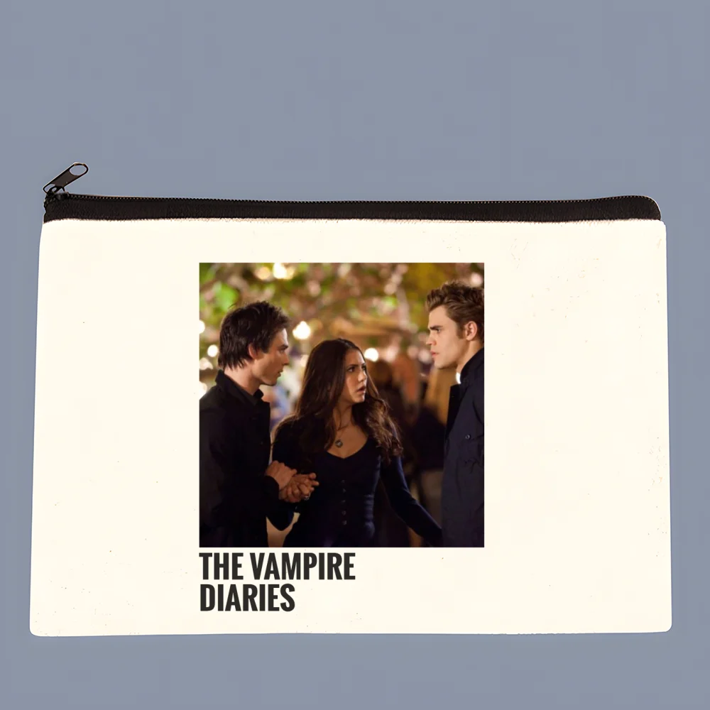 the vampire diaries Canvas Coin Purse Custom Coin Purse Illustration Key Case Simple Small Cloth Bag New Creative Coin Purse