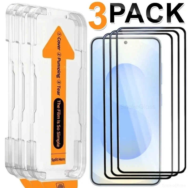 

3Pcs Easy Inatall Tempered Glass for Apple iPhone 17ProMax 17e 16e Air 16 15 14 13 Pro Max Plus Screen Protector Protective Film