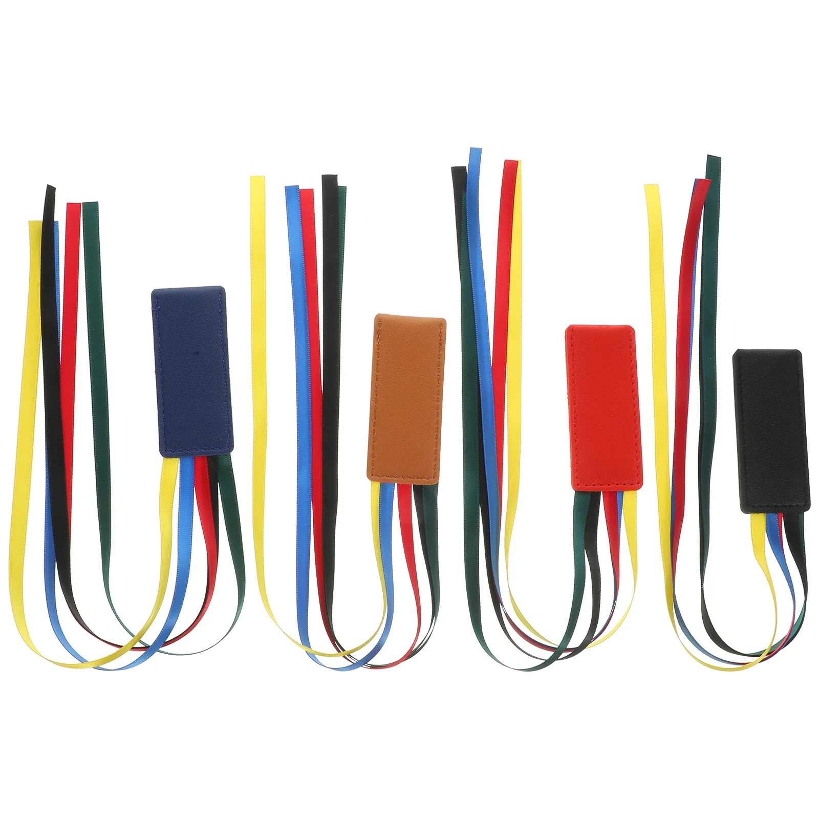 

4 Pcs Bible Tags Page Markers Black Red Blue Brown Ribbon Bookmarks Book Page Mark Color Student Supplies
