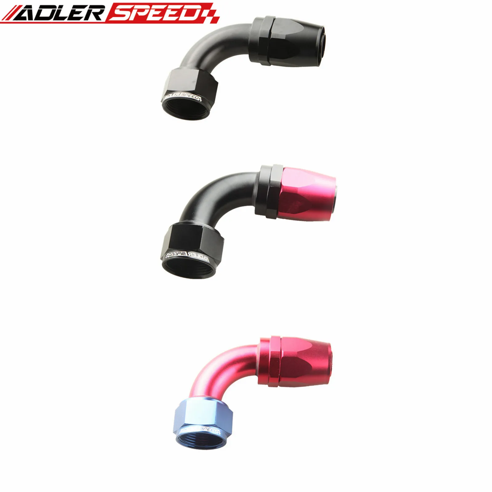 

ADLER SPEED 16AN AN-16 90 Degree Swivel Hose End Oil Fuel Line Adapter Fitting Red-Black/Black/Red-Blue