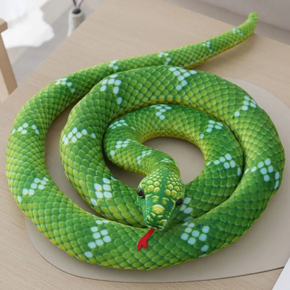 Brown/Green/Red Simulation Snake Plush Toy Funny Cute Snake Stuffed Toys 80/110cm Lovely Animal Plush Doll Birthday Gifts