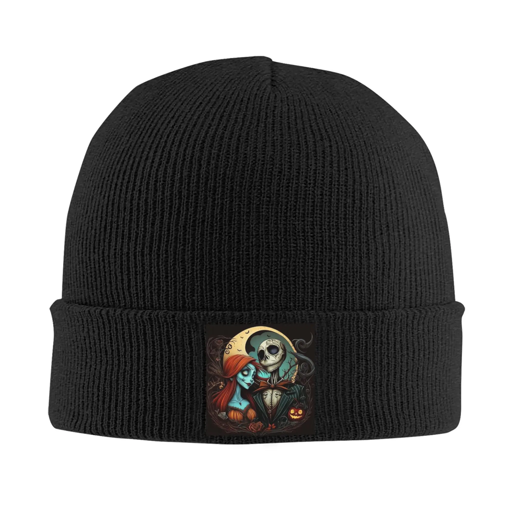 Personalizado halloween jack skellington bonnet chapéus hip hop malha chapéu inverno quente pesadelo antes do natal crânios gorros bonés