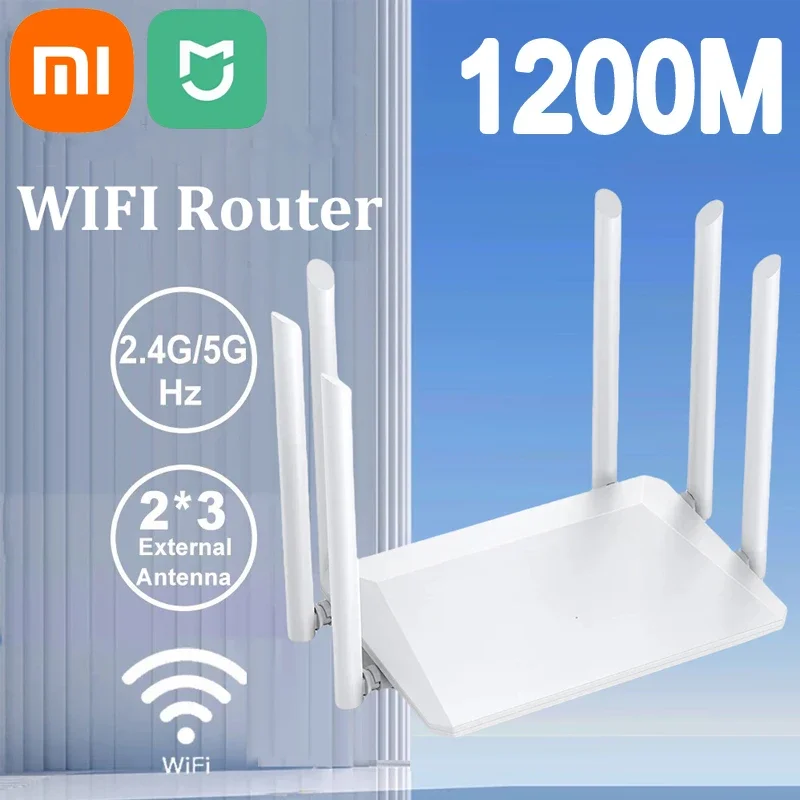 Xiaomi Mijia 1200Mbps Wireless WIFI Router Wireless WiFi Repeater 6 Antenna 2.4G 5G Signal Booster WiFi Singal Amplifier