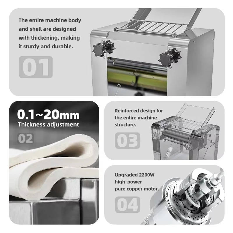 High Performance Dough Roller Sheeter Precise Control Tabletop Dough Sheeter