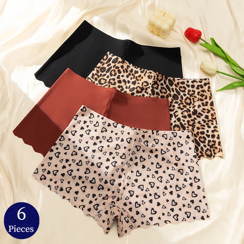 BZEL 6PCS/Set Women\'s Panties Fashion Printed Woman Boxers Seamless Comfortable Underwear Fitness Female Boyshorts Soft Lingerie