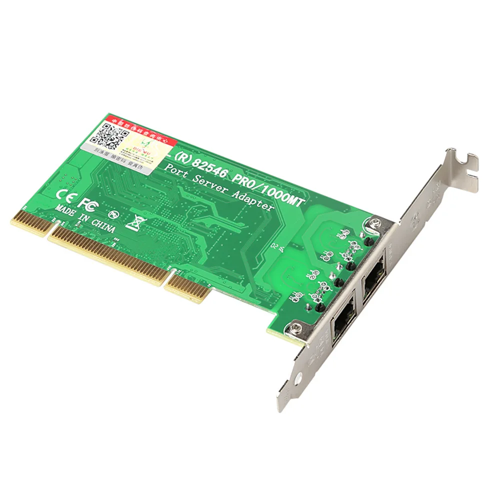 Gigabit Ethernet Card Double Filter PCI 2 Gigabit Ports Net Card for Intel 82546 for Windows 7 Computer Accessories