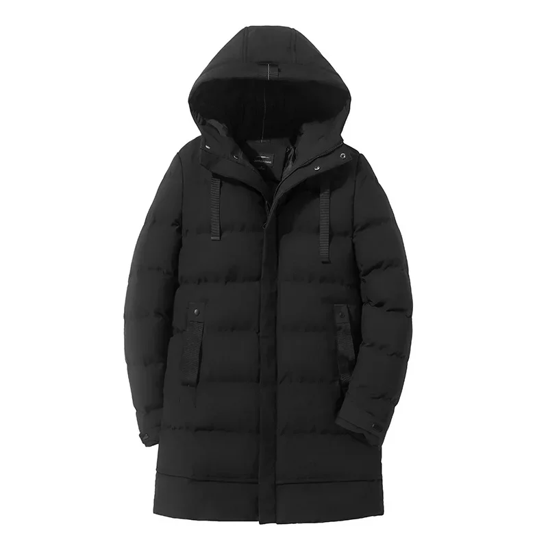 Men Clothing Winter Warm Long Outwear Hooded Thicken Mid-length Hooded Men Warm Coat Winter Puffer Jacket Fashion Parka Overcoat