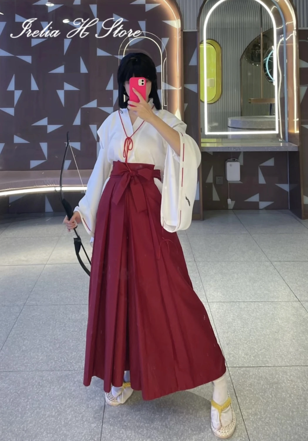 

Irelia H Store Anime Inuyasha Kikyo Cosplay Costume Kikyo Dress Kimono Halloween Costume Female custom size made