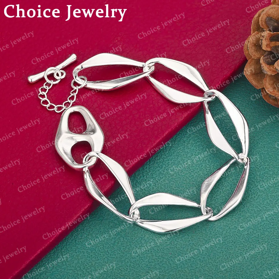 925 Sterling Silber Armband Geometrie Kreise Armbänder für Damen und Herren Mode Edler Schmuck Geschenke