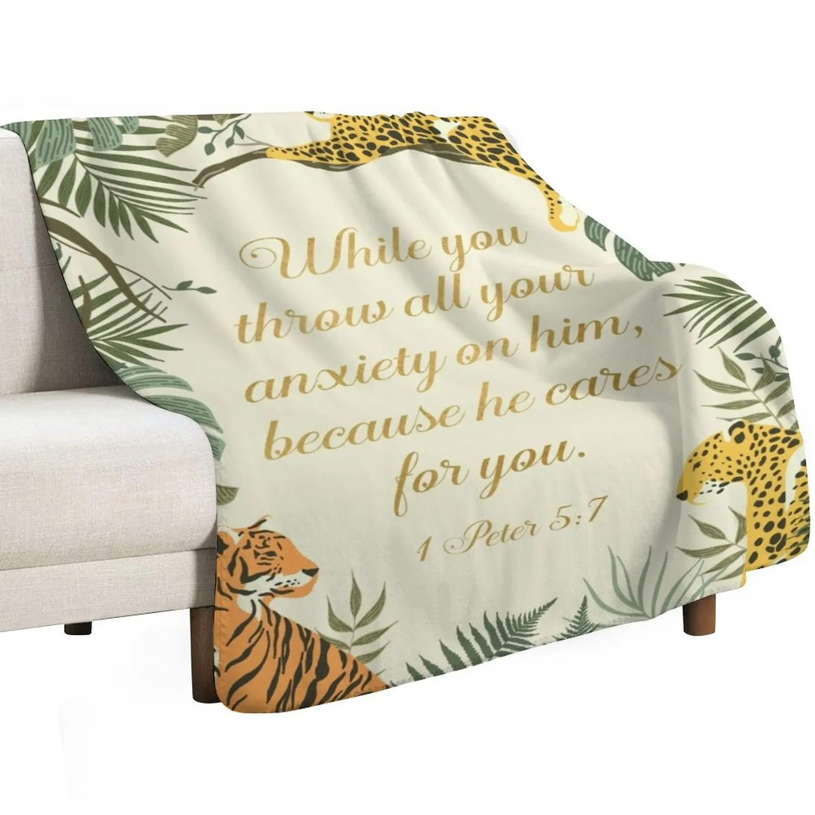 1 PETER 5:7 Throw Blanket Decorative Throw Soft Beds Thin Hairys Beautifuls Multi-Purpose Blankets