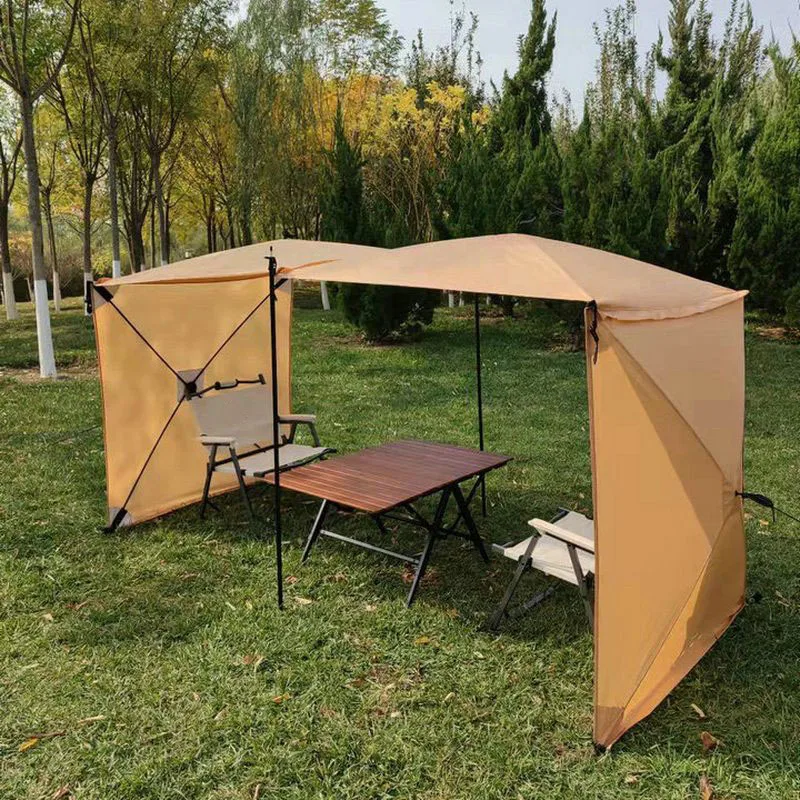 Large Tarp Camping Windshield Canopy Folding Tent Beach Windscreen Easy Set BBQ Sun Shade Windproof Waterproof Shelter ﻿