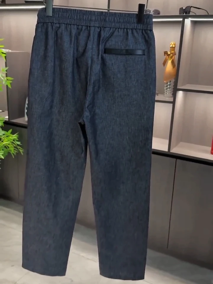 

Высококачественные мужские повседневные брюки на весну-лето: новые, универсальные, стильные, для делового и повседневного образа, прямого кроя, с эластичным поясом