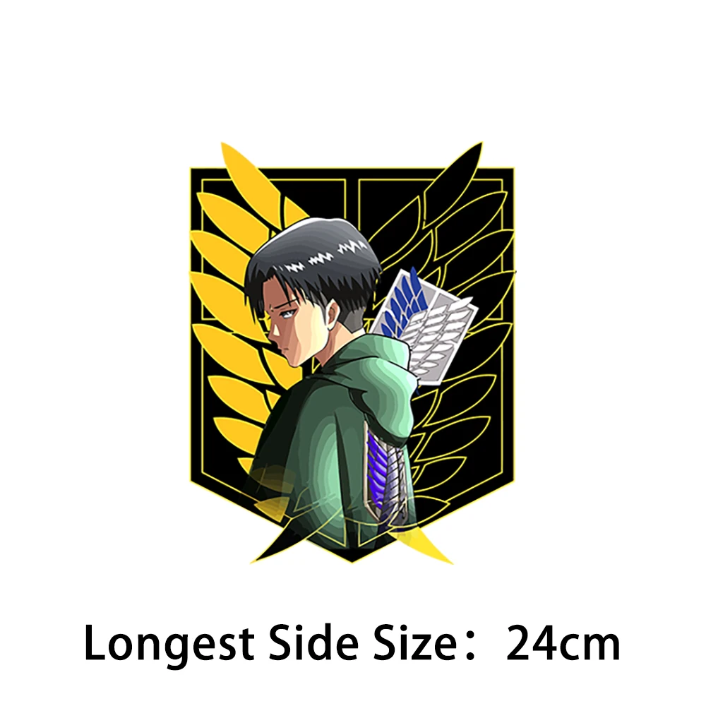 Attack on Titan Patches Iron-On Transfer For Clothing Diy Washable Cute Cartoon Thermo Sticker Heat Transfer Sticker Applique