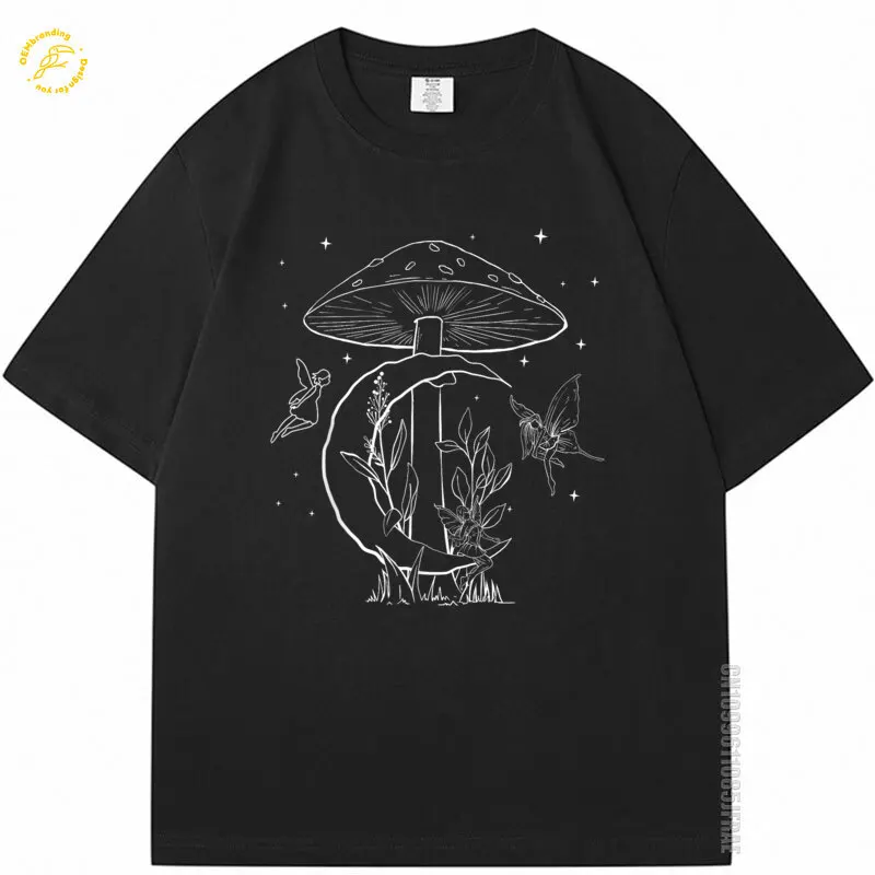 

Fairycore Aesthetic Fairy Core Grunge Mushroom 2025 Hot Tee Moon Fairies Oversized T-Shirt Summer Shirt Man T-Shirts New Arrival