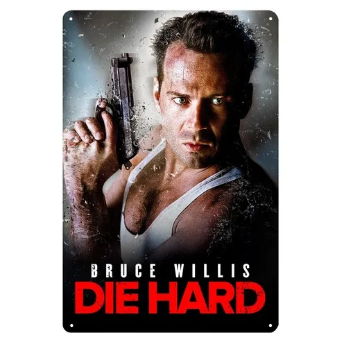 Die Hard Bruce Willis Movie Metal Poster Blechschild 20x30cm Sammelschild aus Aluminium