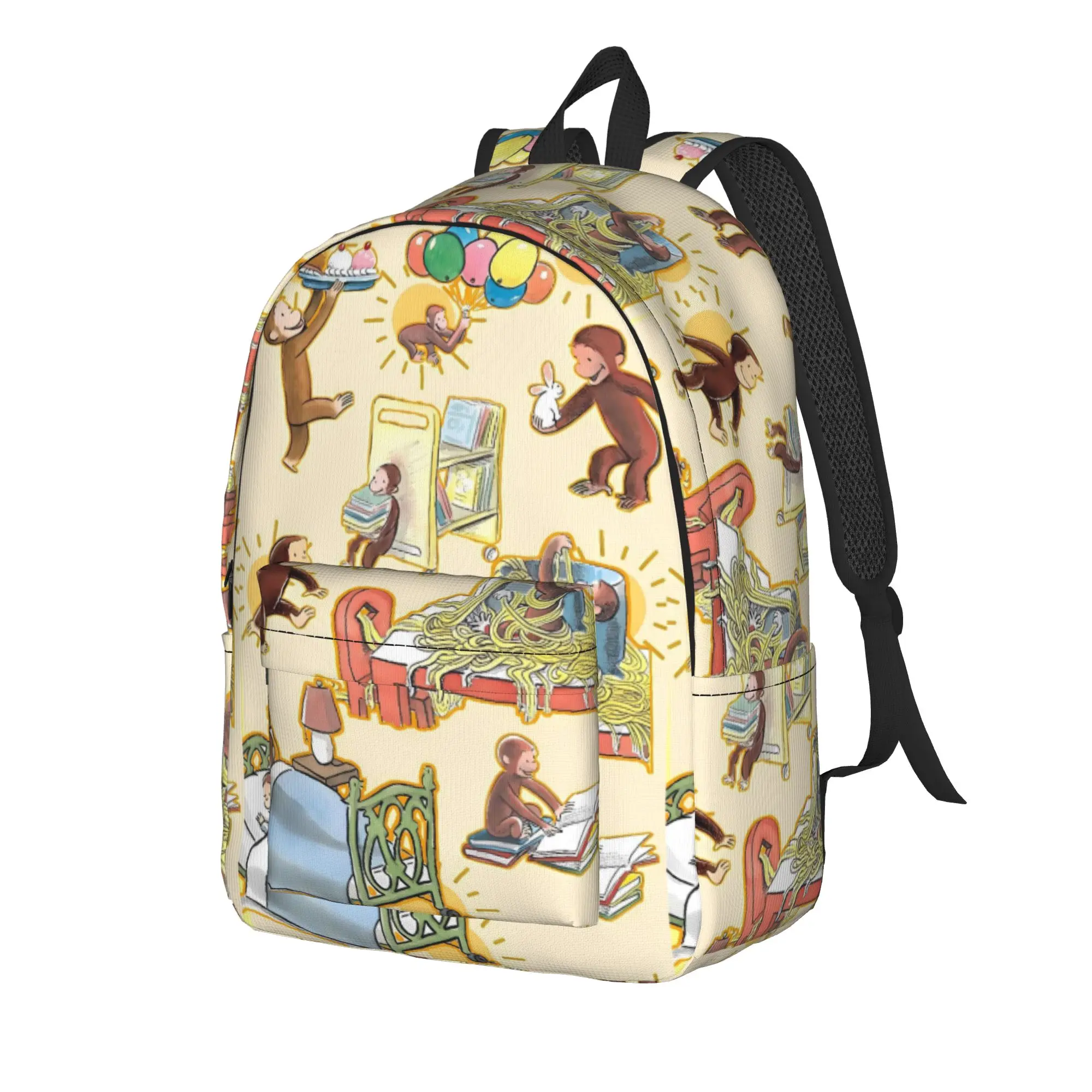 C-Curious George Backpack  Aesthetic Backpacks Female University Breathable School Bags High Quality Rucksack