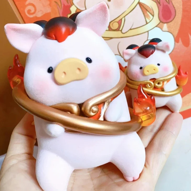 Lulu The Piggy Series Journey To The West Nezha Anime Action Figure Kawaii Cartoon Pig Model Doll Ornament Collection Kids Gifts