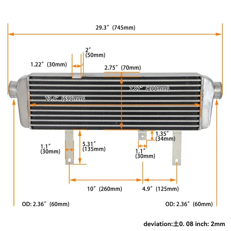 مبرد داخلي للتركيب الأمامي لميتسوبيشي جالانت VR-4 Legnum 2.5L V6 96-02 #2