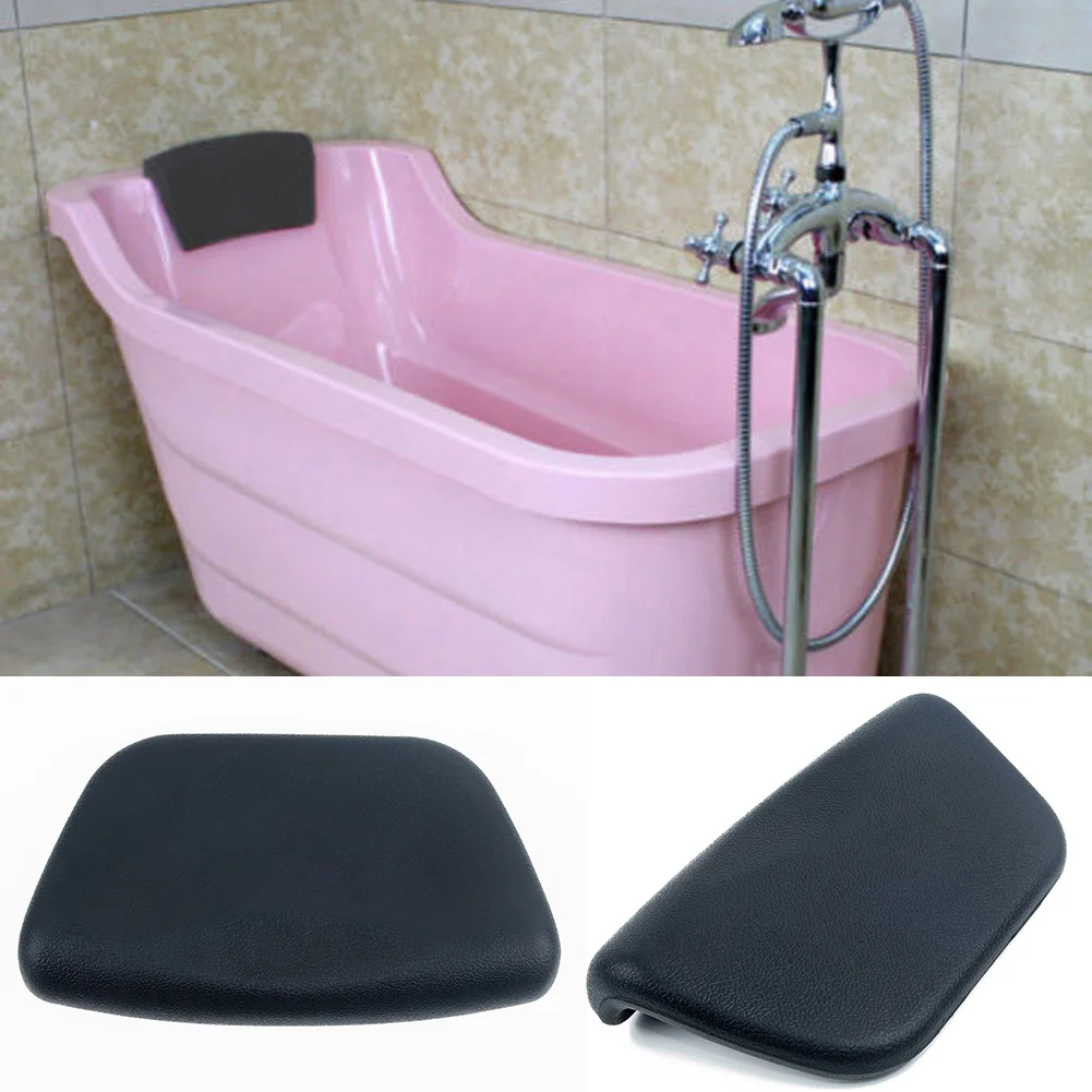 Schwarze Badewannen-Spa-Kopfstütze, Nackenstütze, rutschfeste Rückseite, bequeme Badewannenstütze, wasserdichte Rücken-Badewannenstütze, 265 x 150 x 60 mm