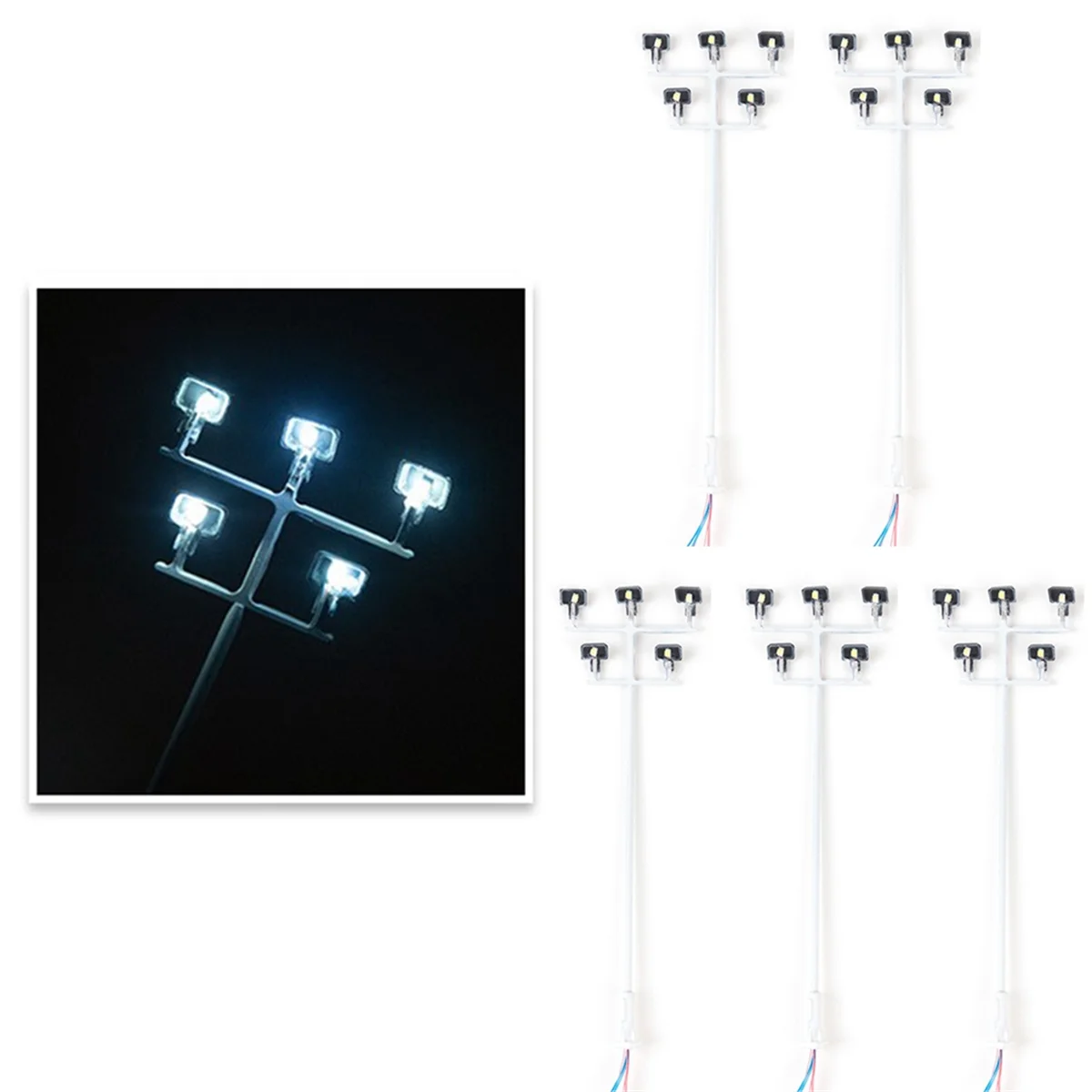 電車や鉄道用のLED照明塔,3Vランプ,景観照明アクセサリー,5個,ホースケール