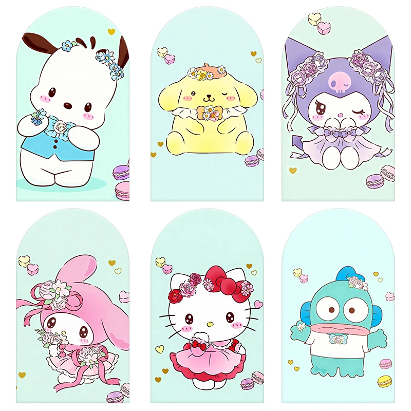 

Sanrio Wedding Attire Theme Arch Backdrop Cover Romantic Sweet Festive Scene For Kids Birthday Baby Shower Photo Booth
