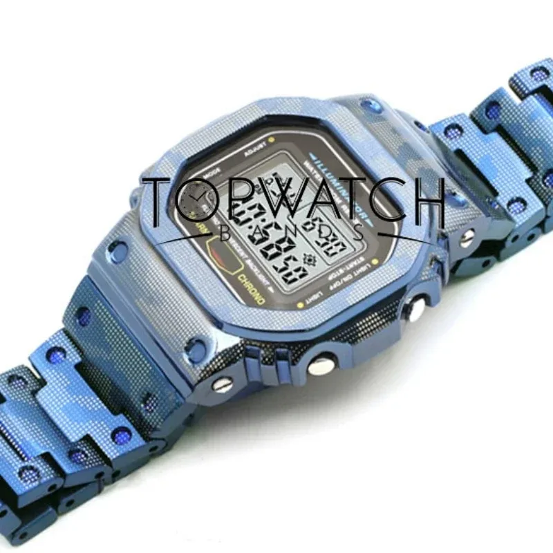 GMW-B5000 DW 5600 Camouflage Set Titanium Alloy Watch Strap Band Bezel DW5600 GW5000 DW5035 Metal Watchbands Cover Tools Custom