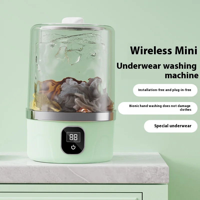 

Mini Washing Machine, Portable Wireless Small Device, Used for Cleaning Underwear and Socks Household Small Washing Machine