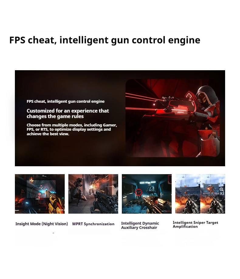 Monitor 4k de 27 polegadas, tela ips rápida, 180hz, 1ms, freesync, monitor de jogos, alto-falante embutido, hdmi2.1, corpo de material de liga metálica