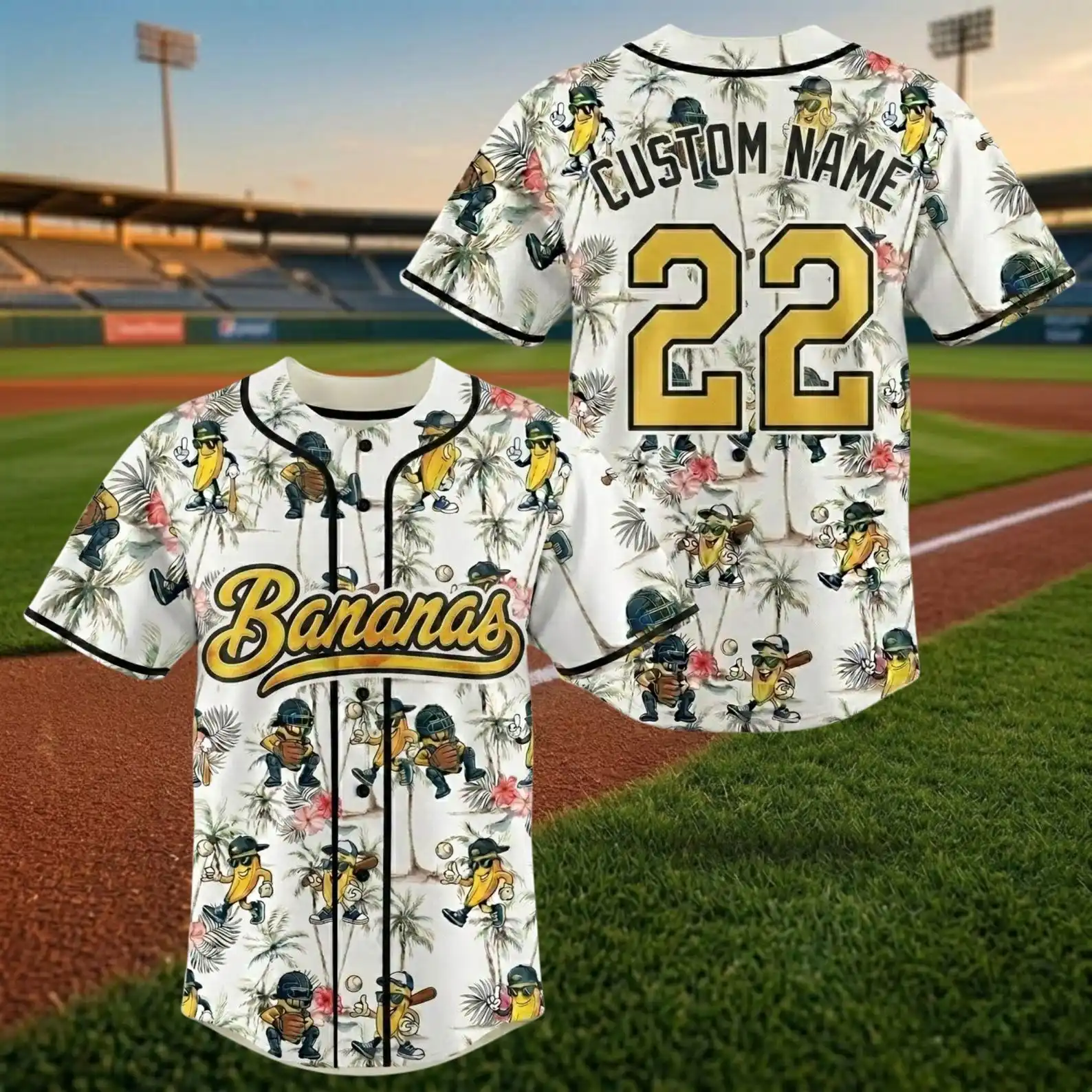 Black Banana Team Baseball Jersey Custom Name Number Personalized Sports Shirt Breathable Fan Uniform Top