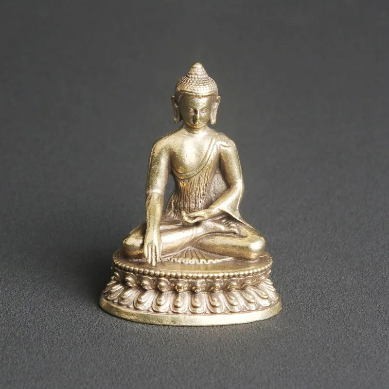 

Antique Brass Shakyamuni Buddha Statue Desktop Ornament Religious Deity Statue