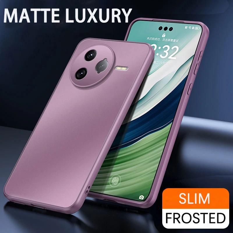 Luxus Airbag Super Schutz Hart Acryl AG Matte Rückseite Für POCO F6 F7 Ultra X6 X7 Pro Frosted Telefon Fall