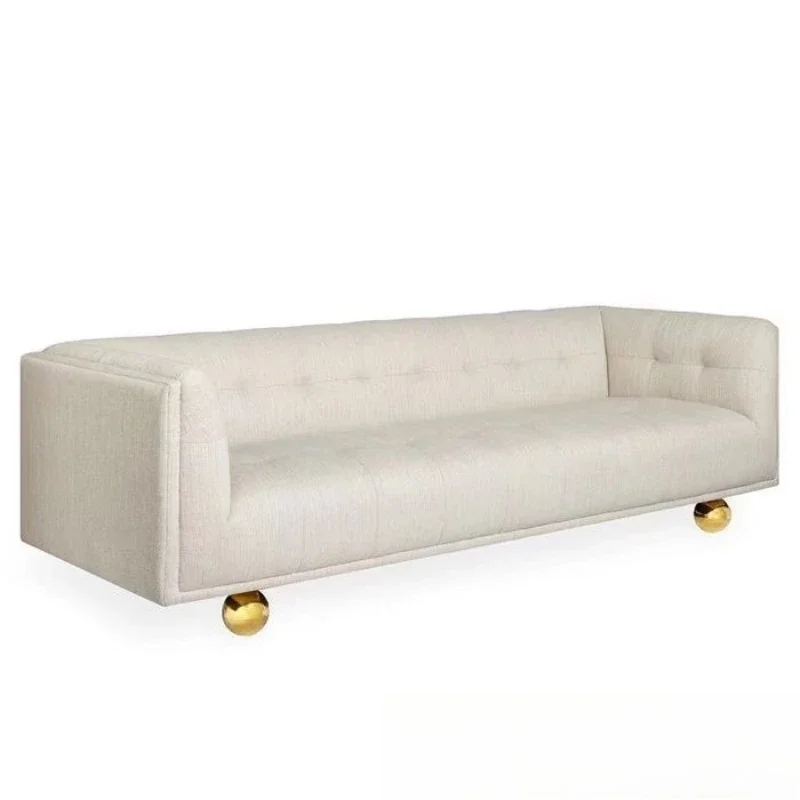 

Nordic fabric buckle casual double sofa furniture hotel studio simple metal designer sofa