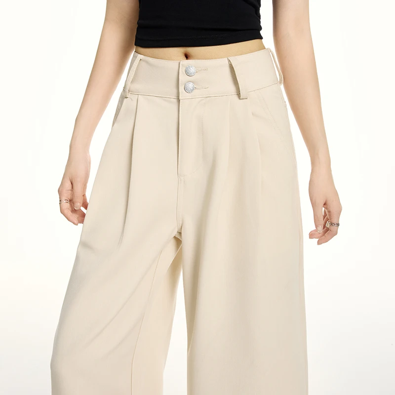 Damskie jeansy z wysokim stanem, szerokie nogawki, styl Y2K, odzież jeansowa, designerskie, gładki materiał, proste spodnie damskie, wygodne spodnie codzienne.