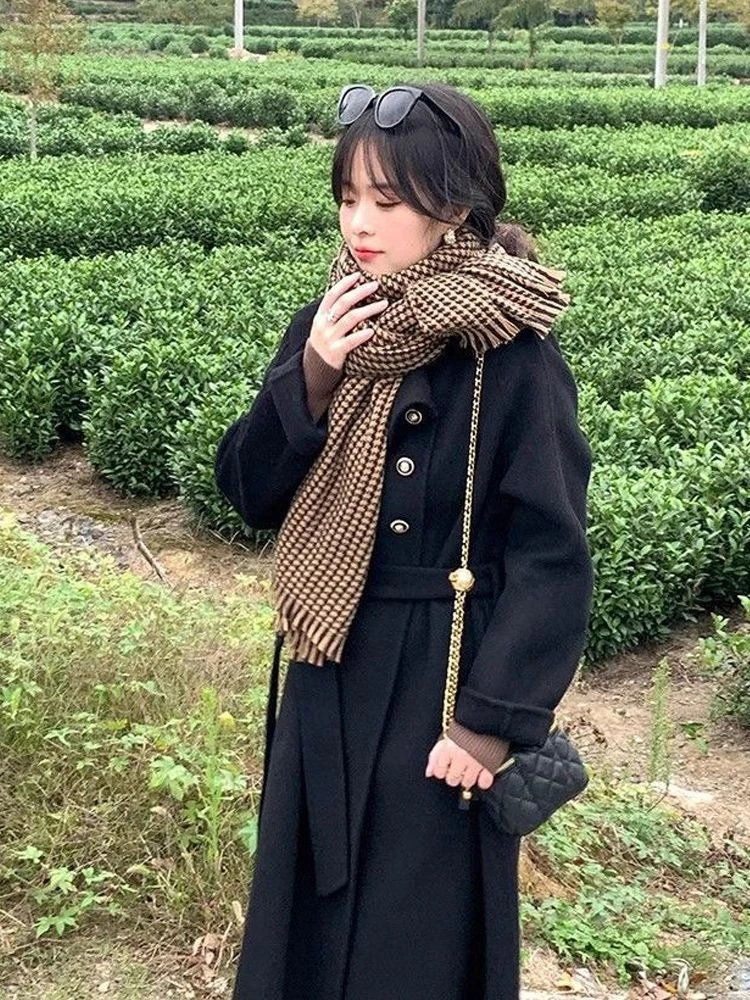 

Light Luxury Women's Woolen Overcoat Soft Comfortable Loose Design Slim Effect Korean Chic Autumn Winter Office Casual Wear