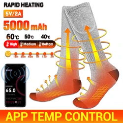 5000mah App Control selbst beheizte Socken Winter Ski Thermos ocken Radfahren warme Socke Männer Frauen Heizung Fuß wärmer elektrische Socke