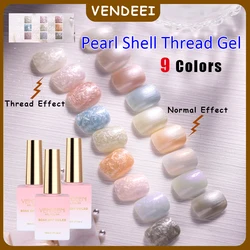 Vendeeni 9 Colors Pearl Shell Thread Gel Nail Polish Semi Permanent Soak Off UV LED Gel Nail Varnishes For Nail Art Design