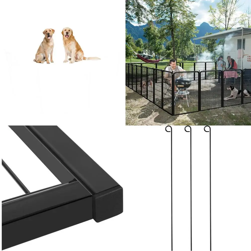 

Уличный металлический вольер для собак с 4 панелями, усиленный, для использования в помещении, на прицепах, в походах, на дворе и в саду