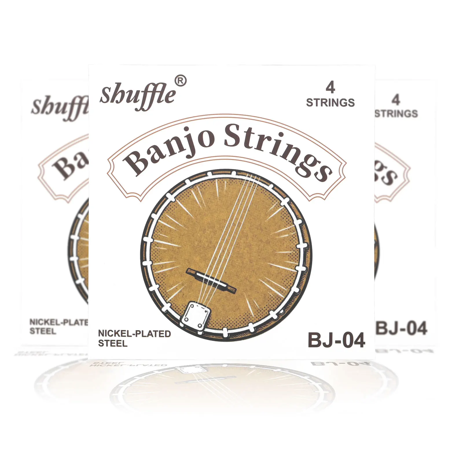 Shuffle 4 String Banjo Strings Phosphor Copper Alloy Rust Resistant Coating Replacement Banjo Instrument Parts