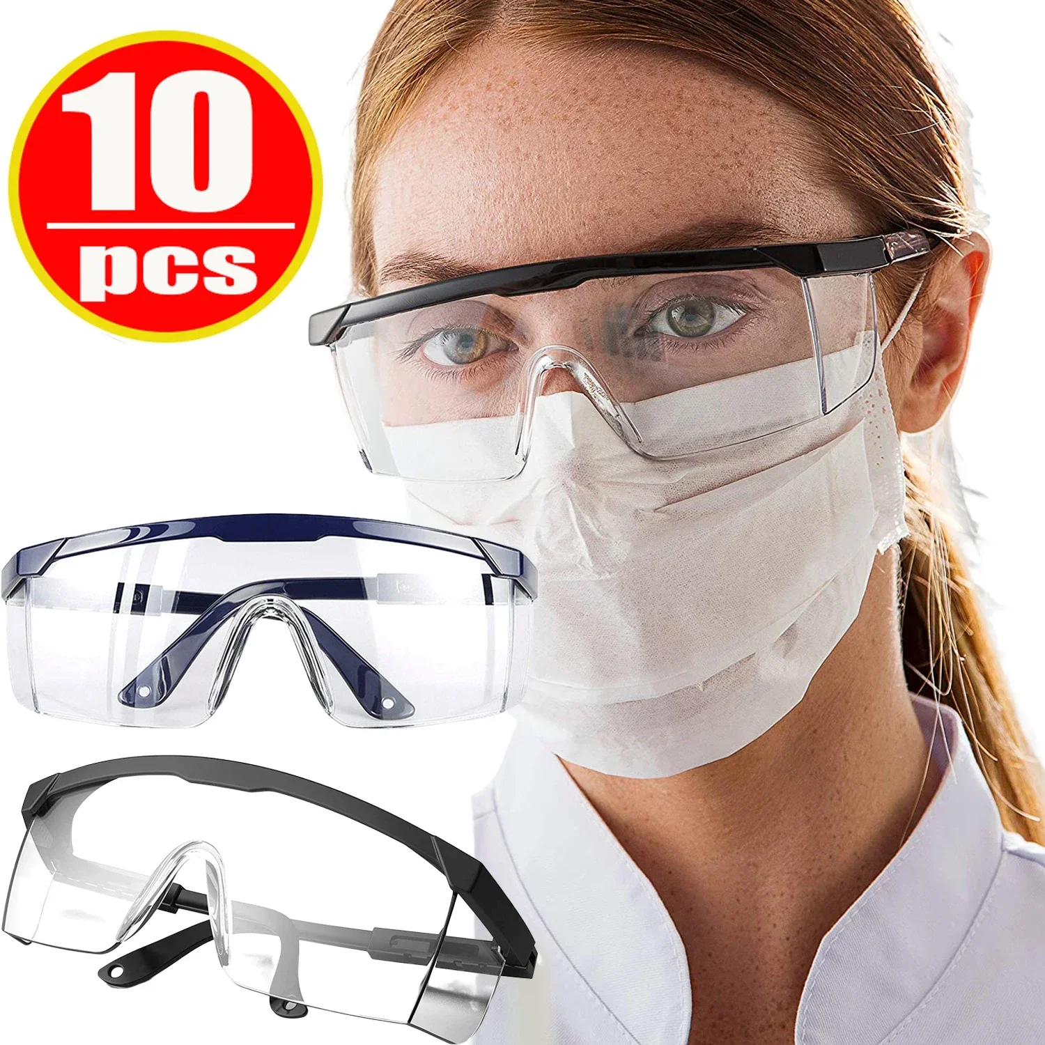 5/10Pcs Safety Work Glasses Anti-Splash Eye Protecting Lab Goggles Protective Industrial Wind Dust Proof Goggles Cycling Glasses