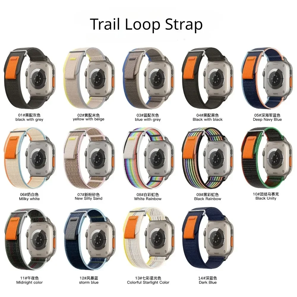 Нейлоновый ремешок Trail Loop для Apple Watch Ultra 2 49 мм серии 10 987 46 мм 42 мм 45 мм 41 мм Спортивный браслет iWatch 654 SE 44/40 мм