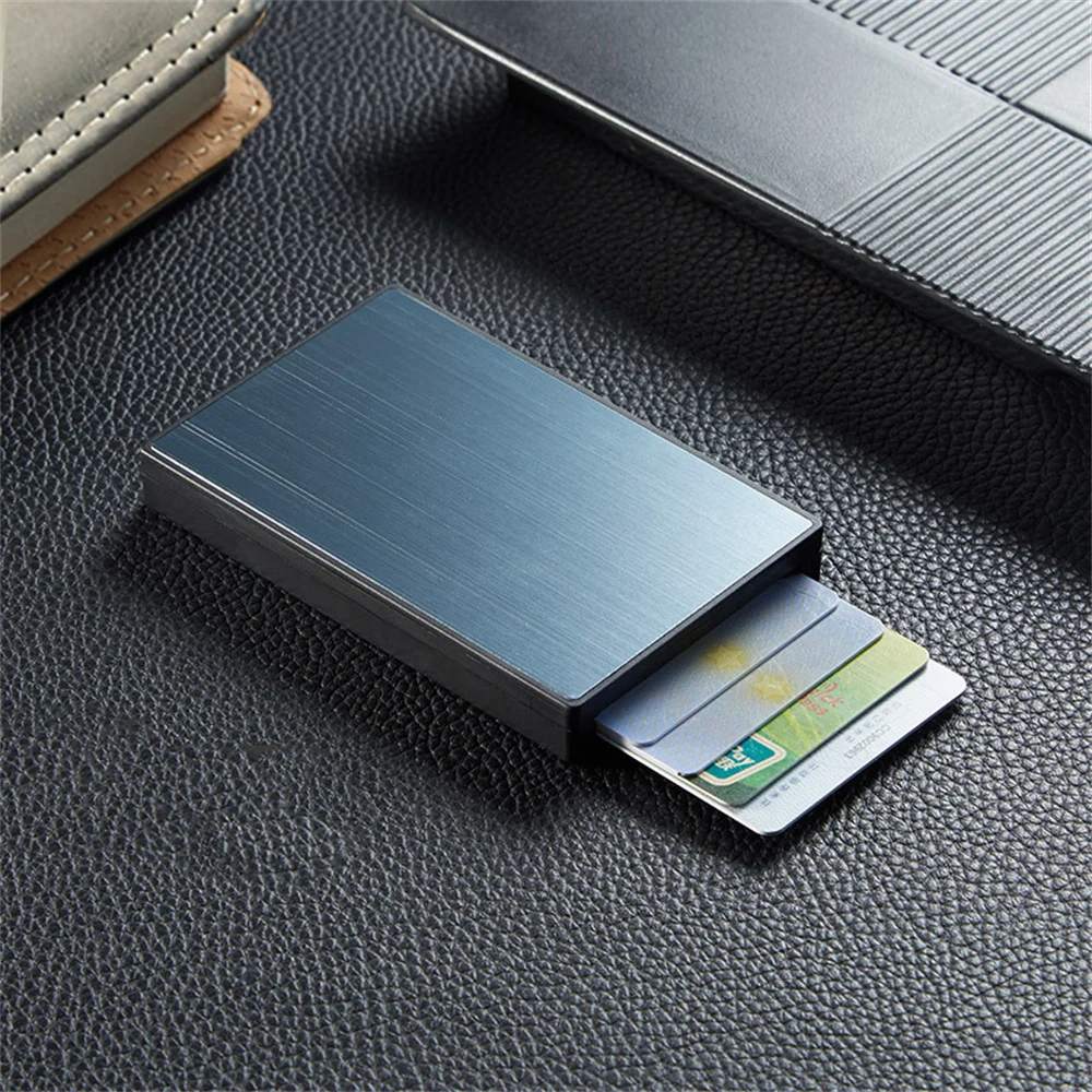 Automatic Side Button Business Card Holder Metal Aluminum Case Credit Card Box Card Holder Card Wallet Alloy Business Card Case