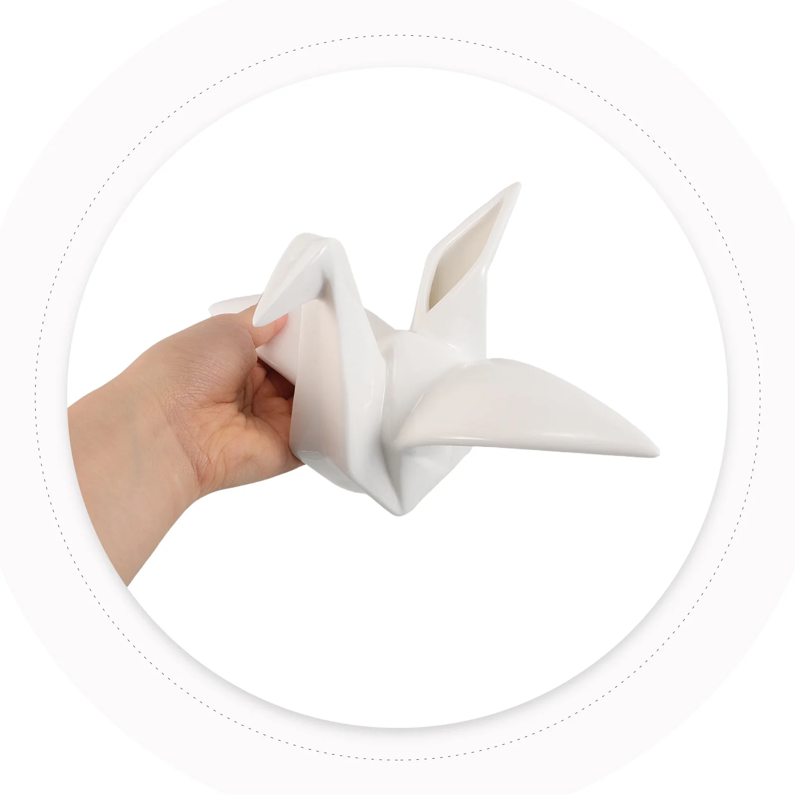 

Charming Ceramic Crane Adorable Figurine Table Decor Ornamental Well-crafted Stunning Decoration Trendy Solid Home