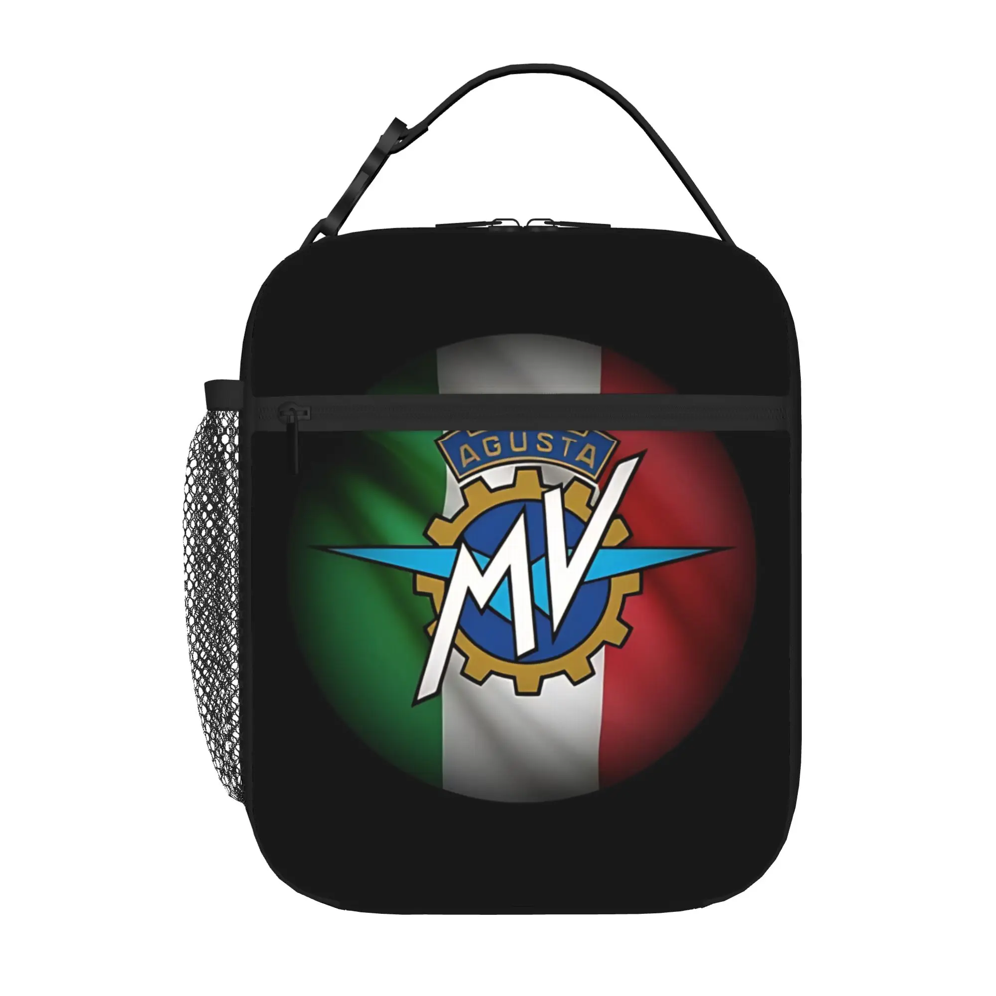 1 Piece For Students Food Container Retro Badge Portable Pocket MV Agusta Zipper Closure Aluminum Foil Food Pouch For Travel