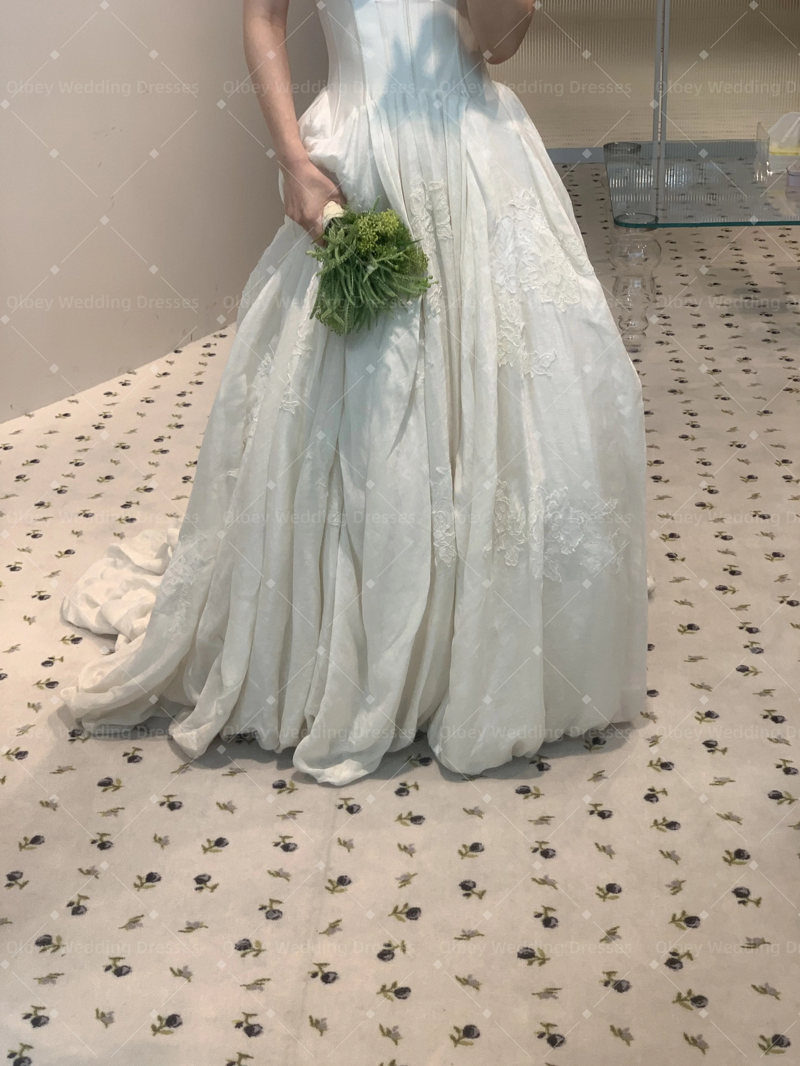 OLOEY 2026 Princess Spaghetti Strap Korea A Line Wedding Dresses Lace Floor-Length Bridal Gown Photo Shoot Bride Customized 드레스