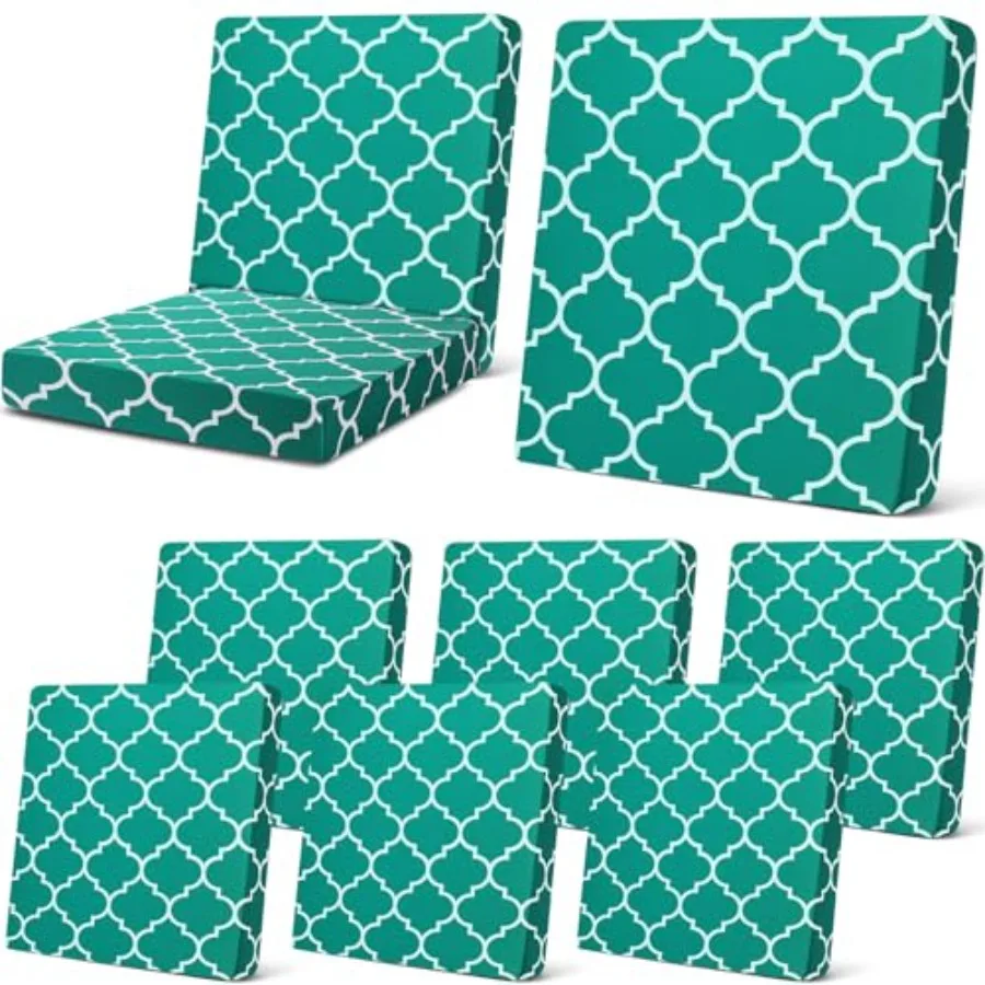 

Комплект из 8 чехлов для садовых диванов и подушек, эластичные, в полоску, для уличной мебели, сменные чехлы для диванов и стульев, размер S