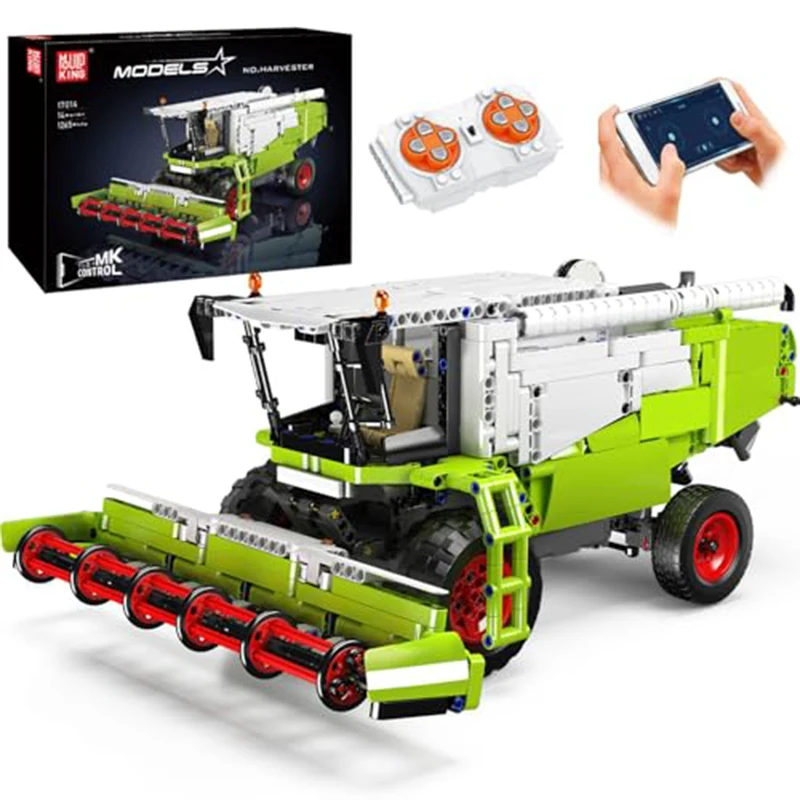 

Mould King 17014 1265 PCS Motorized Combine Harvester Building Kit, STEM Farm Vehicle Model for Adults, Gift Idea