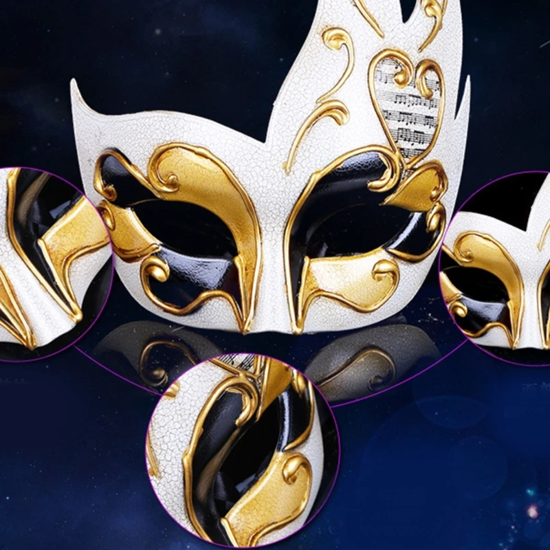 Vlammodellering Crack Masker Maskerade Masker Halloween Masker Feestmasker Halfgelaatsmasker Avond Proms Masker voor Vrouw Man