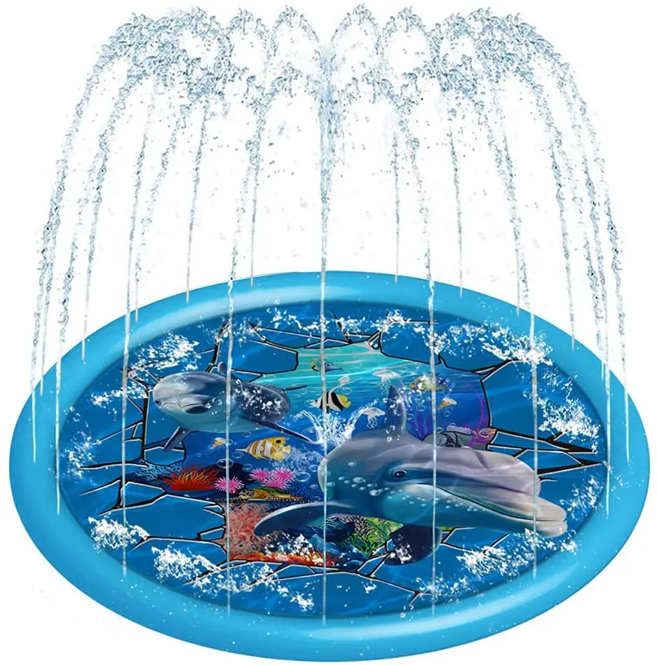 Inflatable Splash Pad for Kids Outdoor Water Sprinkler Play Mat Large Summer Splash Pool Lawn Water Toy for Toddlers Children