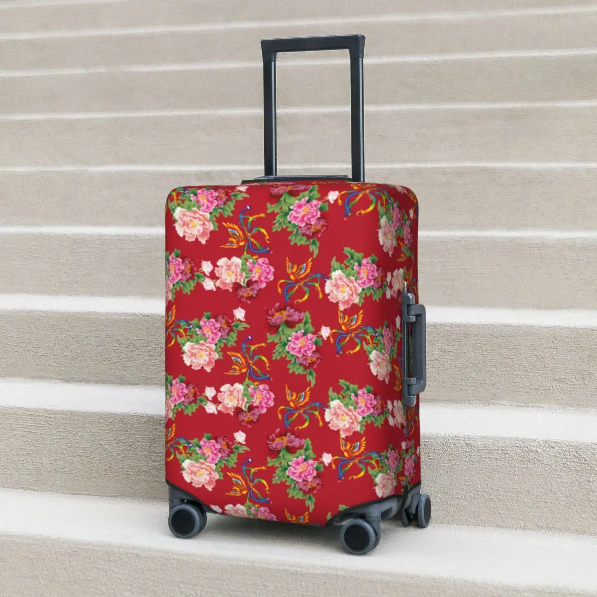 Dongbei Big Flower Suitcase Cover Chinese Style Cruise Trip Protector Holiday Strectch Luggage Supplies